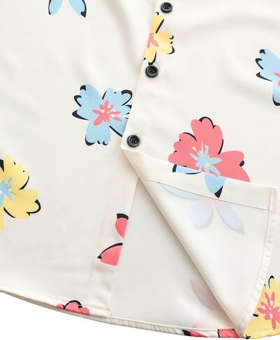 Mens Hawaiian Shirt Short Sleeve Button Down Tropical Shirt Floral Casual Summer Vacation Beach Shirts in Saudi Arabia