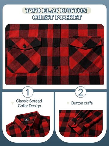 3 Pack Mens Long-Sleeve Button-Down Shirt Cotton Tops Casual Collared Blouses Loose Fit Plaid Flannel Shirts in Saudi Arabia
