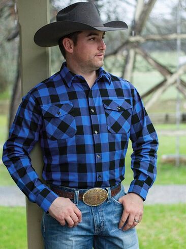 3 Pack Mens Long-Sleeve Button-Down Shirt Cotton Tops Casual Collared Blouses Loose Fit Plaid Flannel Shirts in Saudi Arabia
