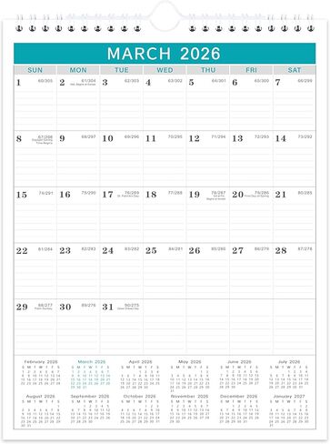 Calendar 2024-2025-18 Monthly from Jul 2024 to December 2025, 2024-2025 Calendar with Julian Date, 12 x 17 Inches, Thick Paper in Kuwait