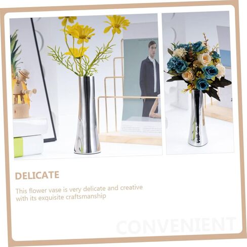 Happyyami Stainless Steel Flower Vase Tall Metal Home Decor Arrangements for Desktop in Saudi Arabia