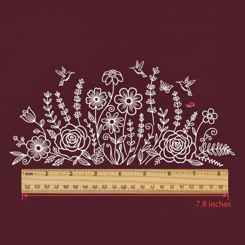 ملصق سيارة Wildflower Boho Daisy Flower لنافذة السيارة، ملصق زهور من الفينيل الأبيض الجمالي مع الخنفساء، أبيض، 7.8 بوصة، حزمة من 2 in Kuwait