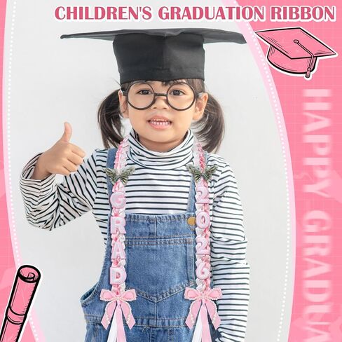 Janinka 2026 Graduation Leis Class of 2026 Grad Ribbon 47 Inch Double Braided Necklace Handmade Pearl Bow Money Leis Graduation Party Accessories for Graduates High School College in Saudi Arabia