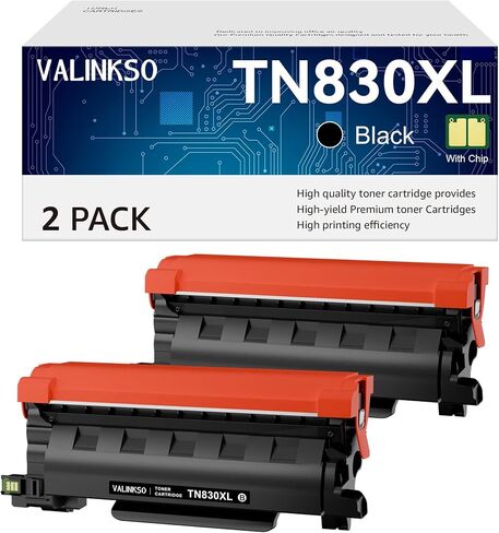 حبر TN830XL ​​لطابعة Brother متوافق مع Brother TN830XL ​​TN830 TN-830XL ​​TN830XL/V/R لطابعات HL-L2460DW DCP-L2640DW MFC-L2820DW HL-L2405W MFC-L2807DW MFC-L2900DW (2 أسود) in Kuwait