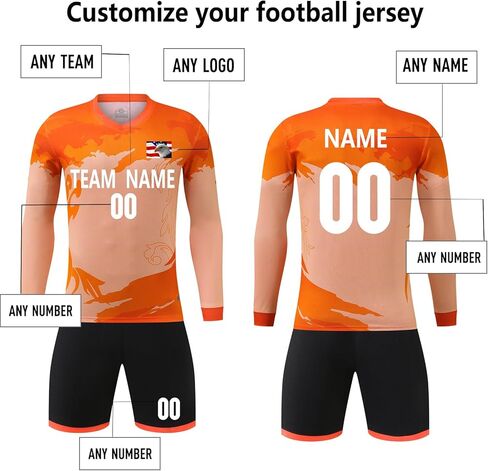 Long Sleeve Soccer Shirt Unisex Breathable Lightweight Long Sleeve Football Jersey for Adults Teens Kids in Saudi Arabia