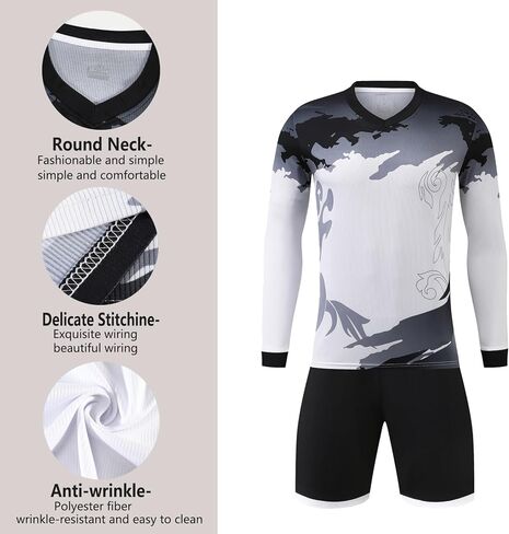 Long Sleeve Soccer Shirt Unisex Breathable Lightweight Long Sleeve Football Jersey for Adults Teens Kids in Saudi Arabia