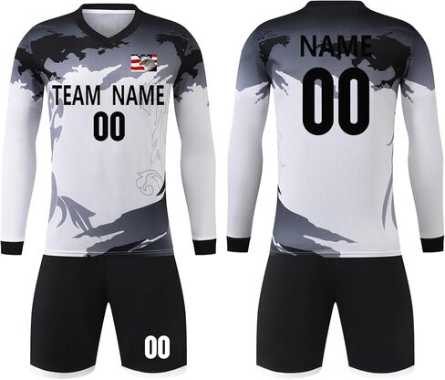 Long Sleeve Soccer Shirt Unisex Breathable Lightweight Long Sleeve Football Jersey for Adults Teens Kids in Kuwait
