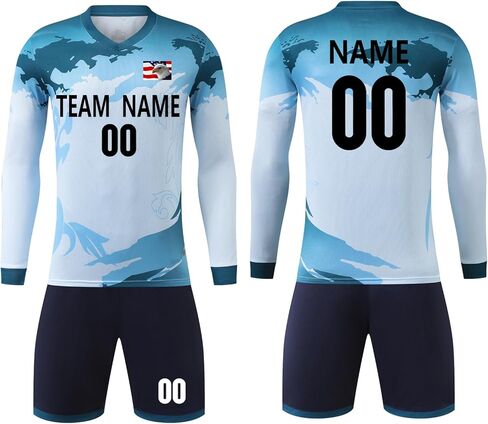 Long Sleeve Soccer Shirt Unisex Breathable Lightweight Long Sleeve Football Jersey for Adults Teens Kids in Saudi Arabia