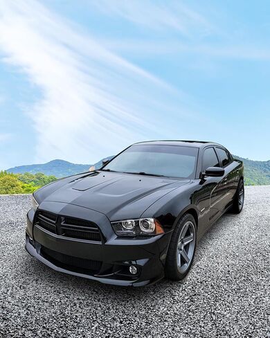 IKON MOTORSPORTS، المصد الأمامي متوافق مع دودج تشارجر 2011-2014، SRT8 نمط Hellcat غطاء المصد الأمامي - PP، 12 13 2012 2013 in Saudi Arabia