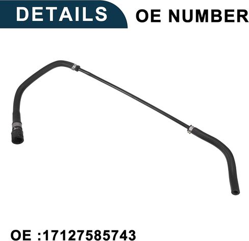 Radiator Hose for BMW Z4 High Sealing No.17127585743 | Engine Coolant Reservoir Overflow Hose Black 1 Pcs in Saudi Arabia