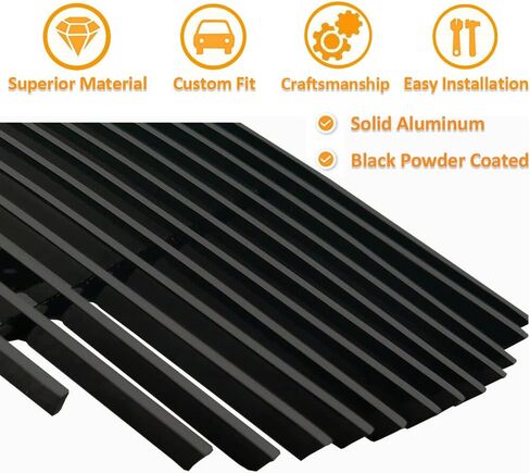 متوافق مع دودج تشارجر 2015 16 17 18 & 2019 تشارجر SXT بدون نظام تثبيت السرعة التكيفي الأمامي الأسود مصبغة شواء إدراج كومبو in Kuwait