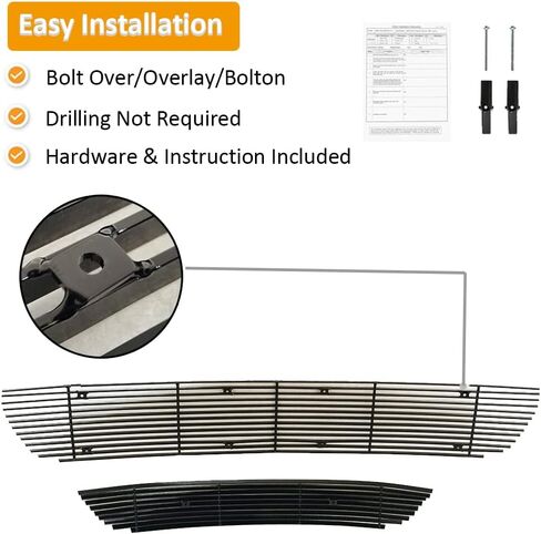 متوافق مع دودج تشارجر 2015 16 17 18 & 2019 تشارجر SXT بدون نظام تثبيت السرعة التكيفي الأمامي الأسود مصبغة شواء إدراج كومبو in Kuwait