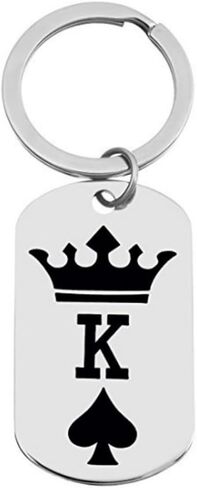 King Queen Crown Heart Spade Couples Key Chain Keychains Retro Modern Style Decor Keyrings for Christmas Valentine Birthday Anniversary in Kuwait