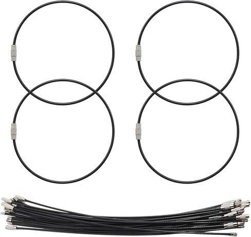 20 Pcs 10 Inch Wire Keychain Cable, 2mm Stainless Steel Wire Keychains Nylon Coated Screw Lock Key Rings in Kuwait