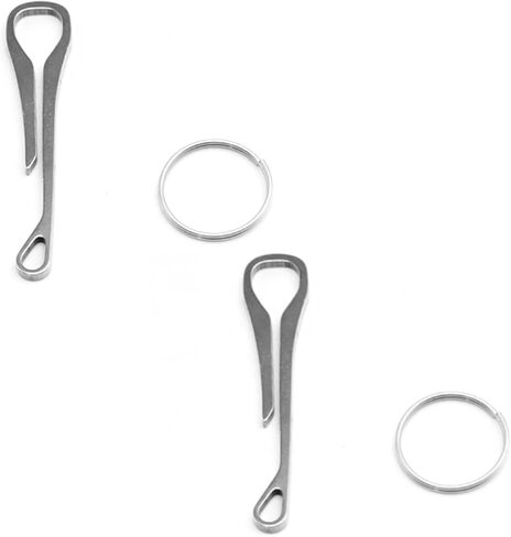 2 Pcs Keychain Pocket Clip Keyring Clasps Carabiner Stainless Steel Hanging Buckle Key Rings Holder Camping Accessories for Men Women in Kuwait
