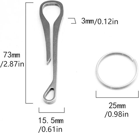 2 Pcs Keychain Pocket Clip Keyring Clasps Carabiner Stainless Steel Hanging Buckle Key Rings Holder Camping Accessories for Men Women in Kuwait