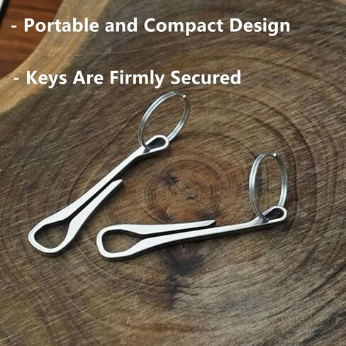 2 Pcs Keychain Pocket Clip Keyring Clasps Carabiner Stainless Steel Hanging Buckle Key Rings Holder Camping Accessories for Men Women in Kuwait