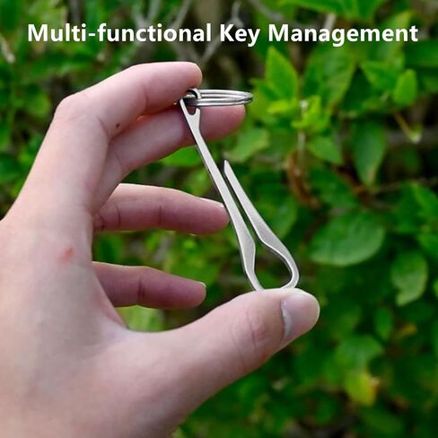 2 Pcs Keychain Pocket Clip Keyring Clasps Carabiner Stainless Steel Hanging Buckle Key Rings Holder Camping Accessories for Men Women in Kuwait