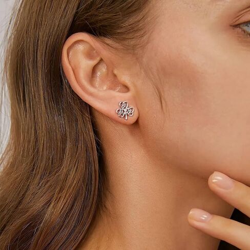 Sterling Silver Celtic Knot Stud Earrings Irish Silver Shamrock Earring for Women St Patricks Day Jewelry Gifts in Kuwait