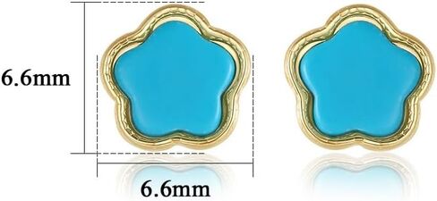 Women's Turquoise Stud Earrings 925 Sterling Silver Flower Post Earrings for Her in Saudi Arabia