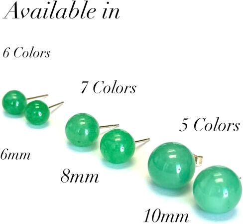 14K Yellow Gold Small 6mm Genuine Gemstone Stud Earrings in Saudi Arabia