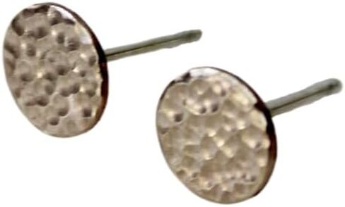 Hammered Gold Circle Earrings, Dot Stud Earrings, 8mm Yellow Gold Filled Stud Earrings, Polished Finish, Minimalist Jewelry, Round Earrings in Kuwait