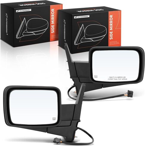 A-Premium Driver Side Power Door Mirror - Compatible with Jeep Commander 2006 2007 2008 2009 2010 - Heated Manual Folding Black Outside Rear View Mirror - Replace# 55396636AD in Saudi Arabia