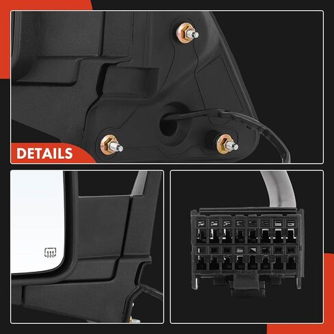 A-Premium Driver Side Power Door Mirror - Compatible with Jeep Commander 2006 2007 2008 2009 2010 - Heated Manual Folding Black Outside Rear View Mirror - Replace# 55396636AD in Saudi Arabia