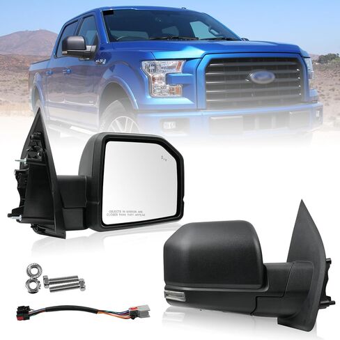 Passenger Side Rearview Mirror for Ford F-150 2015-2020, Original Power Heated Door Mirrors with Blind Spot Detection, Turn Signal Light, Puddle Light, Temp Sensor, 11 Pins - OE Style in Kuwait