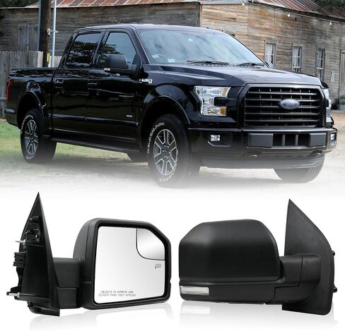 Passenger Side Rearview Mirror for Ford F-150 2015-2020, Original Power Heated Door Mirrors with Blind Spot Detection, Turn Signal Light, Puddle Light, Temp Sensor, 11 Pins - OE Style in Saudi Arabia