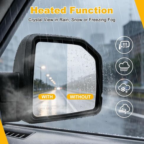 Passenger Side Rearview Mirror for Ford F-150 2015-2020, Original Power Heated Door Mirrors with Blind Spot Detection, Turn Signal Light, Puddle Light, Temp Sensor, 11 Pins - OE Style in Saudi Arabia