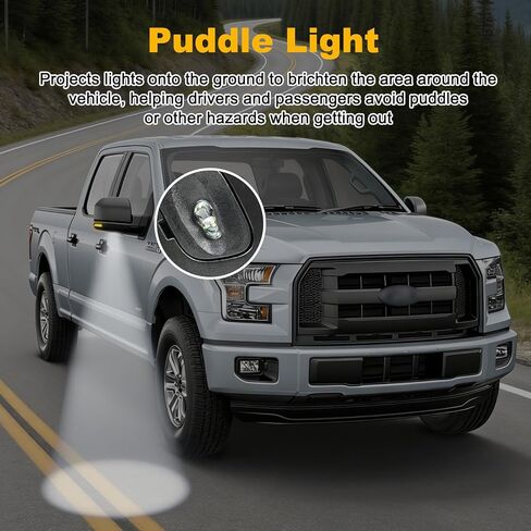 Passenger Side Rearview Mirror for Ford F-150 2015-2020, Original Power Heated Door Mirrors with Blind Spot Detection, Turn Signal Light, Puddle Light, Temp Sensor, 11 Pins - OE Style in Saudi Arabia