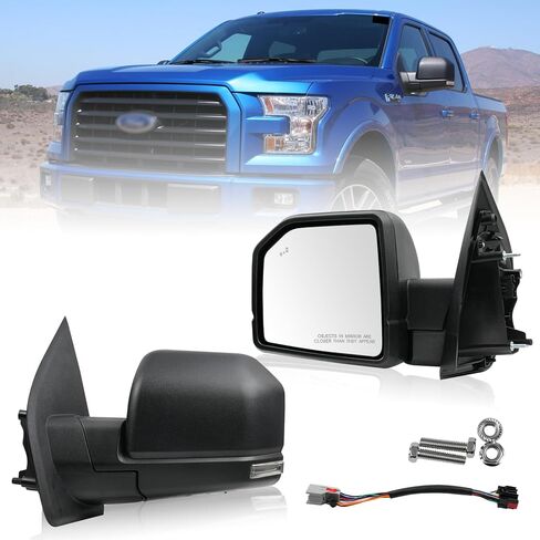 Passenger Side Rearview Mirror for Ford F-150 2015-2020, Original Power Heated Door Mirrors with Blind Spot Detection, Turn Signal Light, Puddle Light, Temp Sensor, 11 Pins - OE Style in Saudi Arabia