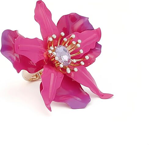Betsey Johnson Jewelry Women's Hothouse Bloom Orchid Cocktail Ring in Saudi Arabia