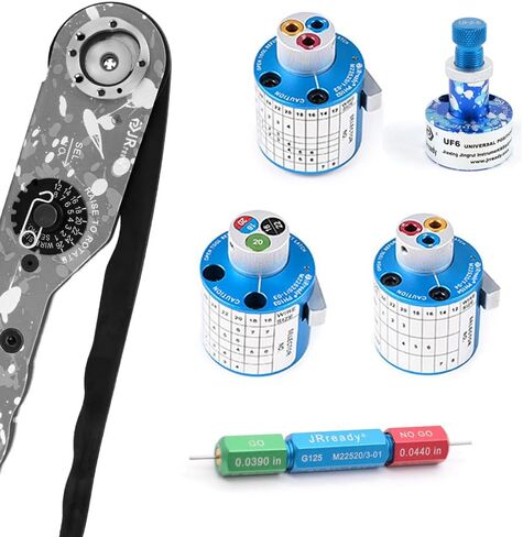 JRready JST1515-ASF1 M22520/1-01 Crimping Tool Kit MIL Connector Barrel Terminal Heavy Duty Wire Crimper NEW-ASF1 & PH102 PH103 PH104& UF6-UF2-5 M22520/1-05 Positioner G125 for 12-26 AWG wire harness in Kuwait