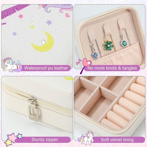 Travel Jewelry Box Case Organizer for Her Gifts Small Cute Personalized Preppy Birthday Christmas Gifts for Daughter Ring Necklace Earring Organizer Box White Letter A-Z in Saudi Arabia