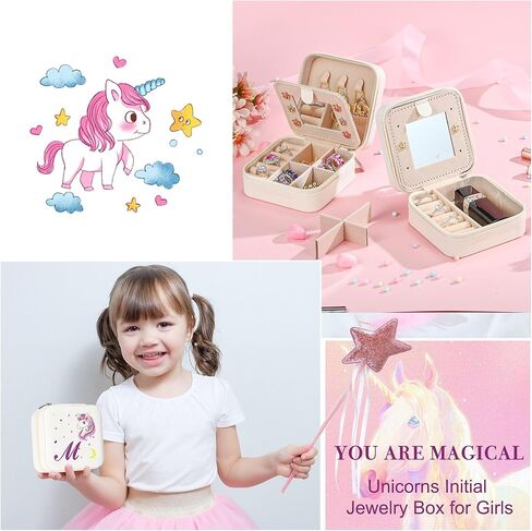 Travel Jewelry Box Case Organizer for Her Gifts Small Cute Personalized Preppy Birthday Christmas Gifts for Daughter Ring Necklace Earring Organizer Box White Letter A-Z in Saudi Arabia