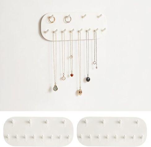 3 PcsWall Jewelry Organizer Wall Mounted, Necklace Hanger Wall Mounted Hanging Jewelry Organizers No-Drill Space-Saving for Earrings Necklaces Bathroom Bedroom Vanity Closet Doors in Saudi Arabia