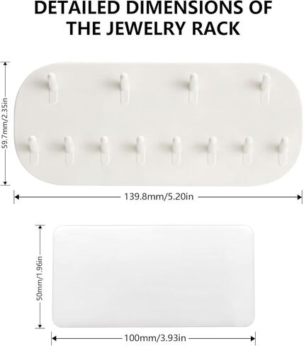 3 PcsWall Jewelry Organizer Wall Mounted, Necklace Hanger Wall Mounted Hanging Jewelry Organizers No-Drill Space-Saving for Earrings Necklaces Bathroom Bedroom Vanity Closet Doors in Saudi Arabia