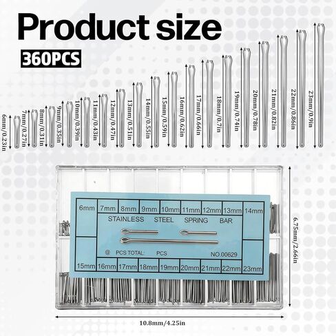 360 Pcs 6-23mm Watch Band Pins, Assortment Alloy Steel Watch Pins Replacement Kit with Strap Link Pin Remover Tool Watch Link Pin for Watchband Repair Any Watchmaker DIY Enthusiast in Kuwait