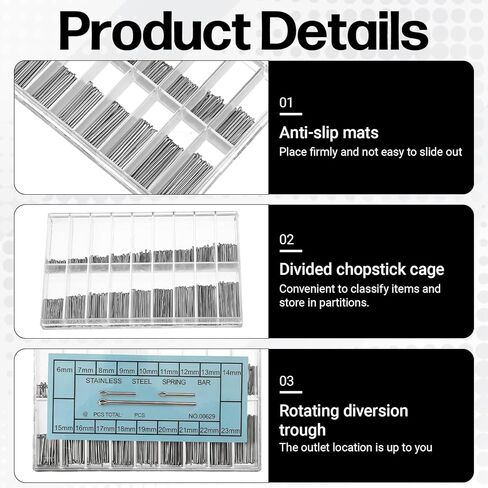 360 Pcs 6-23mm Watch Band Pins, Assortment Alloy Steel Watch Pins Replacement Kit with Strap Link Pin Remover Tool Watch Link Pin for Watchband Repair Any Watchmaker DIY Enthusiast in Kuwait