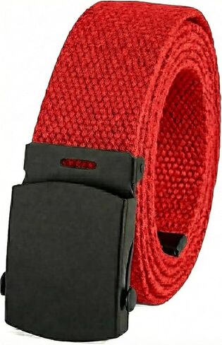 Canvas Web Belt Military Style with Black Buckle and Tip 56" Long Many Colors in Kuwait