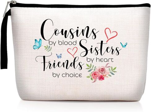 Cousin Gifts for Women Makeup Bag Besties Gifts for Women Friendship Gifts for Women Sister Gifts Best Friend Birthday Gift for Besties BFF Soul Sister You Are My Person Bestie Cosmetic Bags in Kuwait