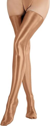 FEOYA Shiny Thigh High Stockings for Women Oil Glossy Over Knee Socks Metallic Bright Tights Party Club Cosplay in Saudi Arabia