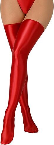 FEOYA Shiny Thigh High Stockings for Women Oil Glossy Over Knee Socks Metallic Bright Tights Party Club Cosplay in Saudi Arabia