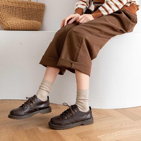 Womens Crew Socks Neutral Colors Cotton Casual Ankle Striped Dress Socks for Women Ladies 6 Pairs in Saudi Arabia