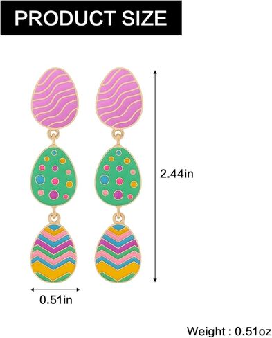Easter Earrings,Colorful Bunny Egg Earrings,Easter Rabbit Studs,Dangle Funny Dripping Oil Festival Earring,Shiny Rainbow Easter Women's Earrings,Spring Earrings Holiday Jewelry Gift For Women in Kuwait