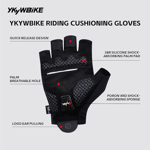 قفازات YKYWBIKE لركوب الدراجات - قفازات نصف إصبع للدراجات للرجال والنساء in Kuwait
