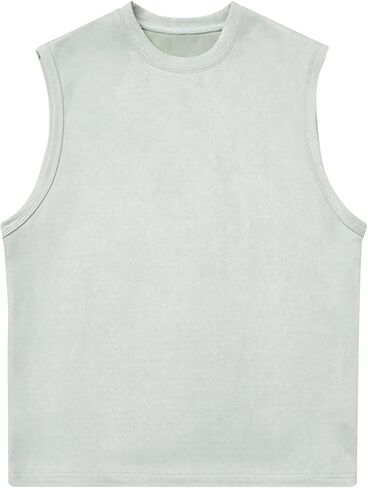 Men's Sleeveless Shirts Suede Workout Tank Tops Casual Muscle T Shirt Summer Beach Tee Loose Fit Outdoor Running Tees in Saudi Arabia