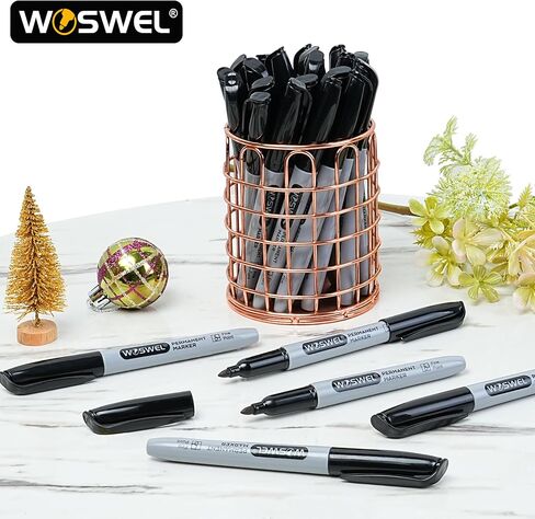 Permanent Markers Bulk, 144 Pack Fine Point Tip Black Permanent Marker Set, Waterproof Markers, Premium Smear Proof Pens, Quick Drying, Office Supplies for School, Office, Home in Saudi Arabia